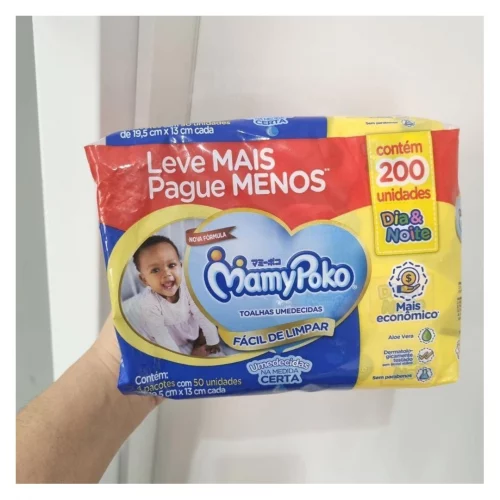 Lenços Umedecidos MamyPoko Dia&Noite 200 Unidades (4 Pcts de 50 Unidades Cada)