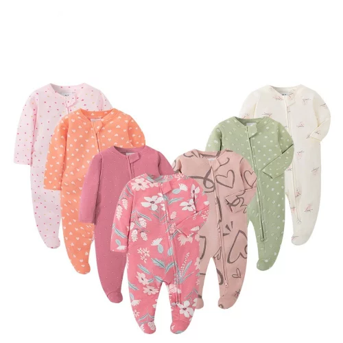 LUCKY BABY/caterr macacão bebê menina/macacão com pezinho para bebê/pijama bebê menina/macacão algodão