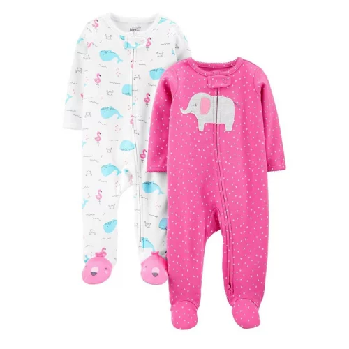 Macacão de dormir para bebês Cotton Sleep and Play, Pack of 2 Simple Joys by Carter'sMeninas