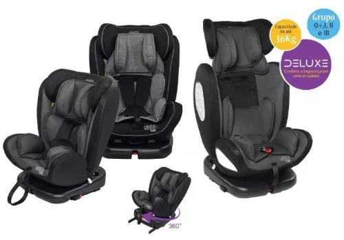 Maxi Baby Cadeira de Carro infantil Deluxe Rotação 360°, Sistema Isofix e Top Tether Grupo 0, 1,2,3 (0 a 36kgs), 2 cores