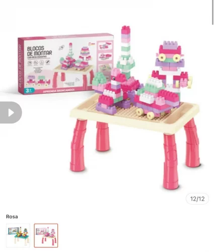 * MESA BLOCOS DE MONTAR INFANTIL EDUCATIVA MEGA COMPRAS MC927