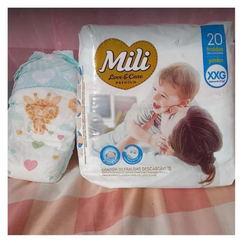 Mili Fralda Love & Care Jumbo Tamanho Xxg 1X20