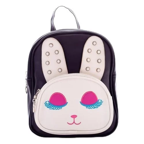 Mochila Infantil Coelho, Bolsa Escolar Menina, Cor Preta
