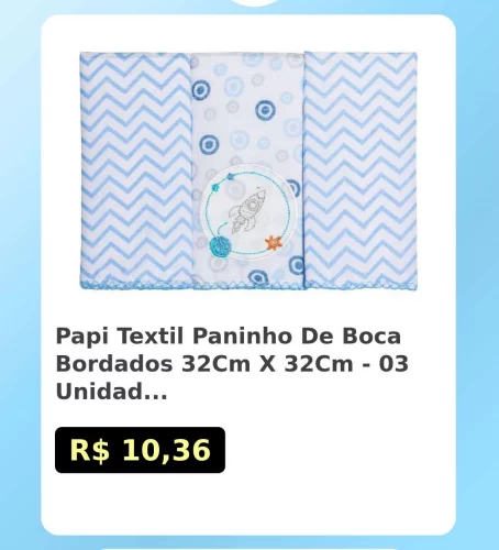 🛍️Papi Textil Paninho De Boca Bordados 32Cm X 32Cm - 03 Unidades