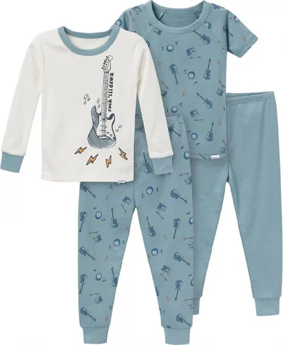 😍 Partes de baixo de pijamas para bebês Baby Boys' Toddler Snug Fit 4-piece Pajama Set GerberMeninos [12 meses - 5 anos]