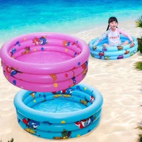 > 💝Piscina Infantil Inflável 60-100Cm 3 Gomos 3 Anéis Redonda Criança Bebe Alta Qualidade