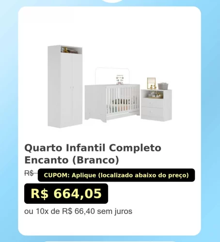 🛍️Quarto Infantil Completo Encanto (Branco)