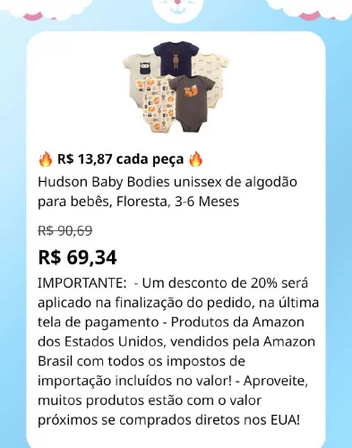 🔥 R$ 13,87 cada peça 🔥