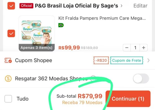 Sai menos de 1 real a Pampers PREMIUM CARE 😳🚨🚨🚨*