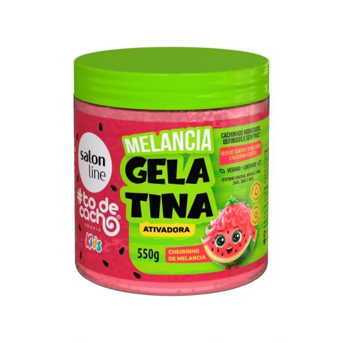 Salon Line, Gelatina Ativadora, #TodeCacho Kids, Melancia, Vegano - Para Cabelos Ondulados, Cacheados e Crespos, 550g