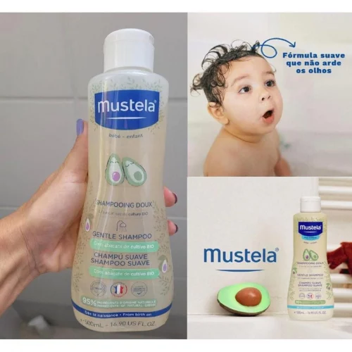 Shampoo Gentle Suave e Não Arde os Olhos, Mustela 500ml
