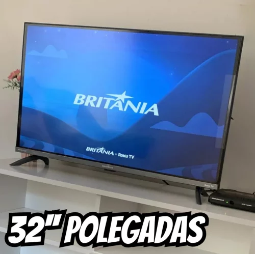 Smart TV Britânia 32" HD LED Dolby Audio Roku TV 3 HDMI 2 USB BTV32G7PR2CSGBLH