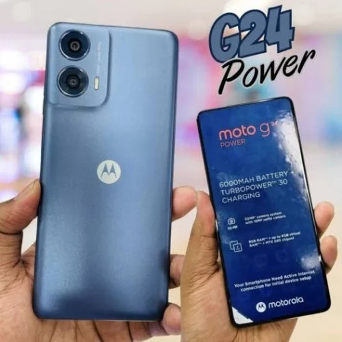 Smartphone Motorola Moto g24 Power - 128GB, 4 GB Ram + 4 GB Ram Boost, Camera 50MP com Moto AI 6000 mAh - Azul Celeste