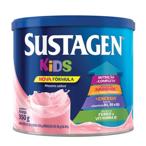Sustagen Kids Complemento Alimentar Sabor Morango - Lata 350G
