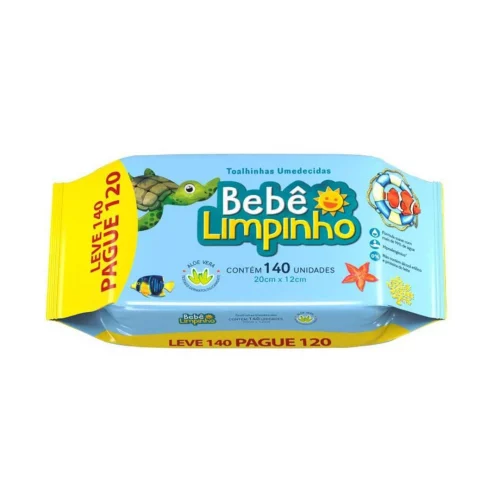 Toalhas Umedecidas Bebê Limpinho 140 unidades