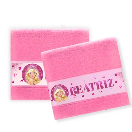 Toalhinha Escolar Personalizado Nome - Toalhinha Infantil Boca Barbie
