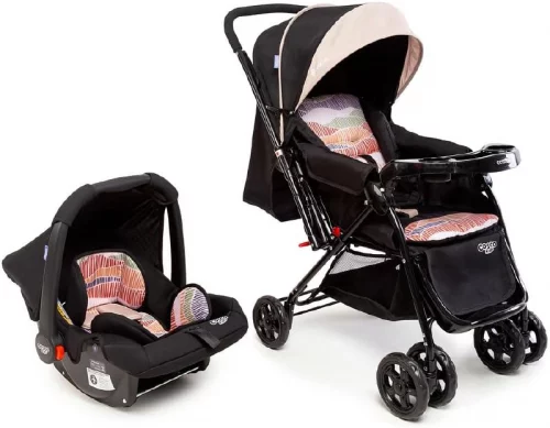Travel System Reverse Bege Onda Cosco