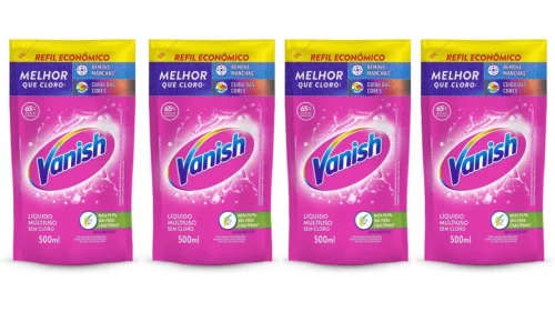 4 un. Refil Vanish Tira Manchas Líquido roupas coloridas 500ml