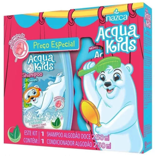 Acqua Kids Kit Shampoo + Condicionador Algodao doce, ‎Nazca Cosméticos, 250 Ml