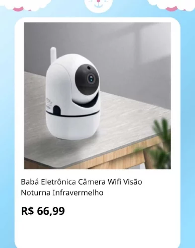 🛍️Babá Eletrônica Câmera Wifi Visão Noturna Infravermelho