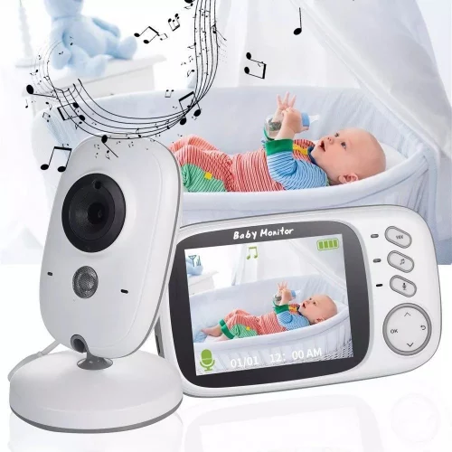 Baba Eletrônica Com Monitor Visão Noturna, Câmera c/ Audio Sensor de Temperatura
