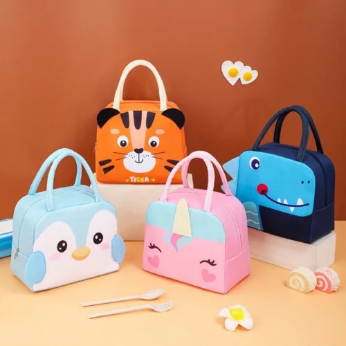 > 💝Bolsa Térmica Infantil  Super fofo Lancheira Escolar Marmita Com Estampas Animais 3D