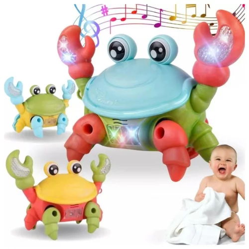 Brinquedo Caranguejo Fujão Musical Som Luz E Movimento Infantil Para Bebês