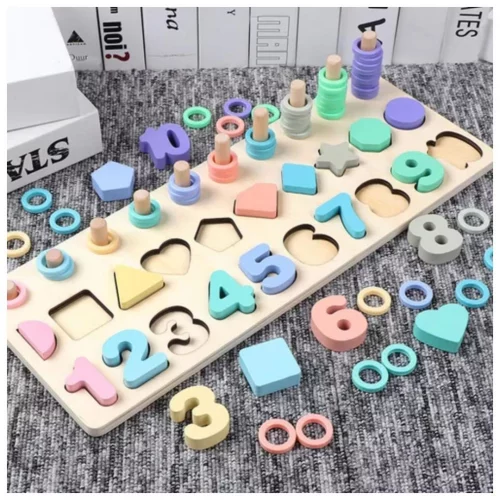 Brinquedo Educativo Montessori Criança Ábaco Madeira Plástico Tabuleiro Cubo Didático Pedagógico