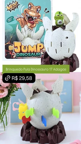 Brinquedo Espeta Dino Pula Dinossauro 17 Adagas Castela