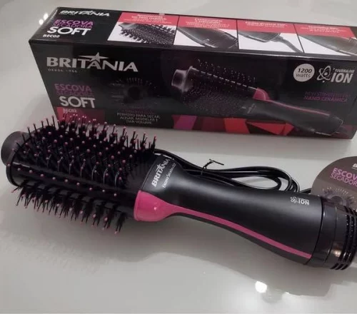 Britânia Escova Secadora Bec02pr Bivolt 4 Em 1 1300w Cor Preto e Rosa 127V 220V
