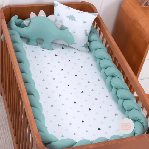 Brubrelel Baby Kit Berço Americano Carinho 04 Peças Menina Menino Baby Bordado Luxo