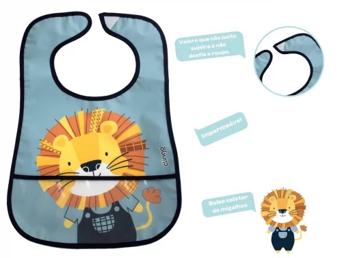 Clingo Babador Impermeável Com Bolso Coletor - - Luke Azul