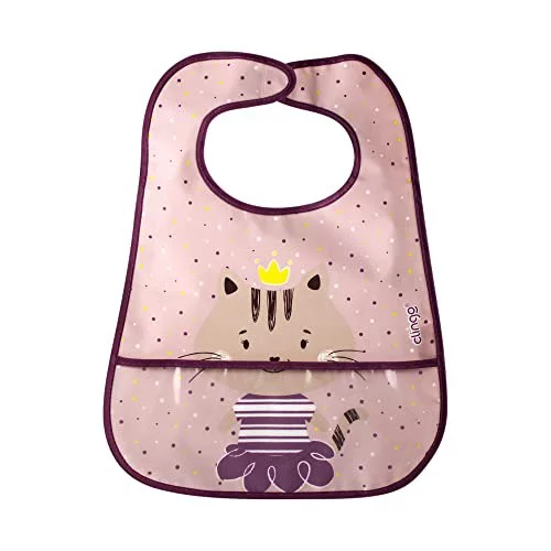 Clingo Babador Impermeável Com Bolso Coletor - - Milky Rosa