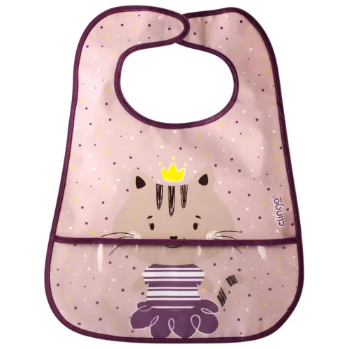 Clingo Babador Impermeável Com Bolso Coletor - - Milky Rosa