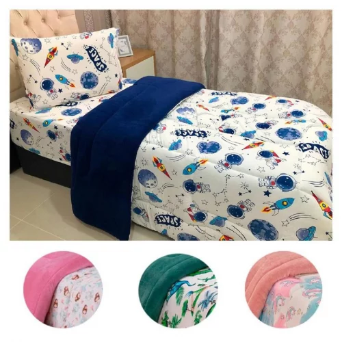 Coberdrom Edredom Grosso Colcha De Solteiro Infantil Menina/ Menino - Inverno - Manta Soft Plush e Algodão Macio