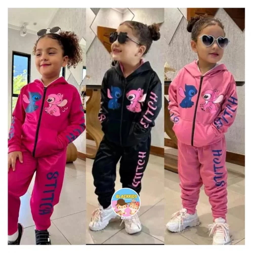 Conjunto Infantil de Frio Agasalho Menina Inverno Stitch