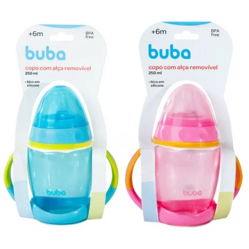 Copo De Treinamento Buba Com Alça Removível Buba Infantil Copo Bebê Rosa