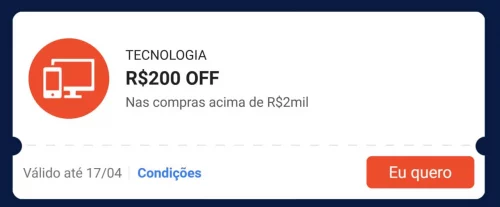 ☑️ Cupom Shopee R$ 200 OFF em R$ 2000 em Tecnologia