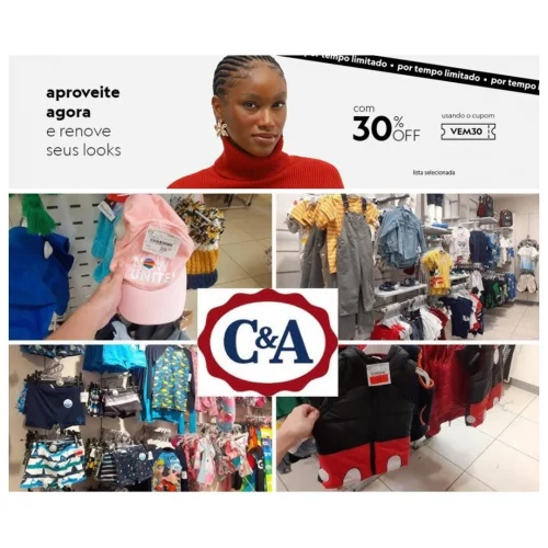 Descontos de até 59% off + 30% off do cupom na C&A 🎁