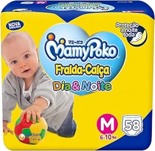 Fralda-Calça MamyPoko Dia&Noite M 58 Unidades