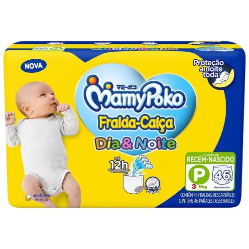Fralda Calça Mamypoko Dia&noite P 46 Unidades