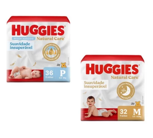 Fralda Huggies Natural Care Fita