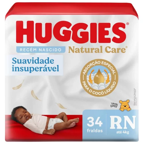 Fralda Huggies Natural Care RN 34 Unidades