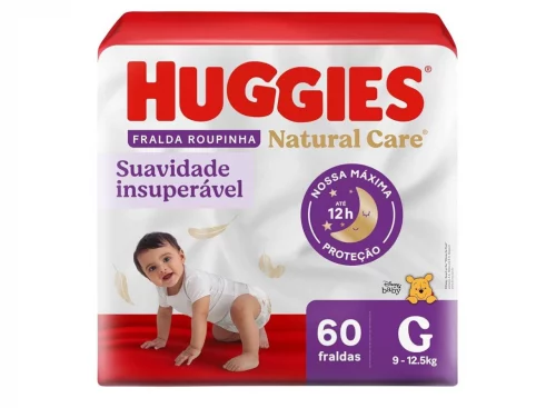 Fralda Huggies NATURAL CARE ROUPINHA G 60 unidades