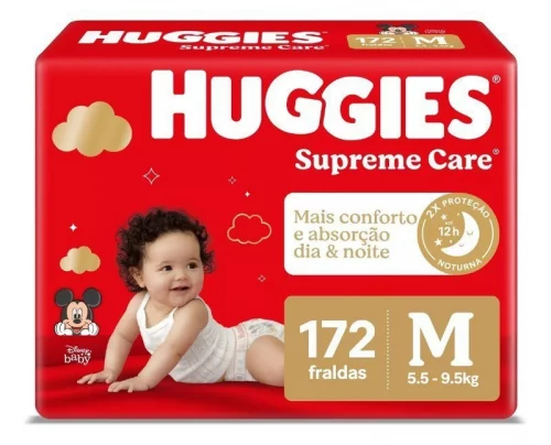 Fralda Huggies Supreme Care M 172 unidades