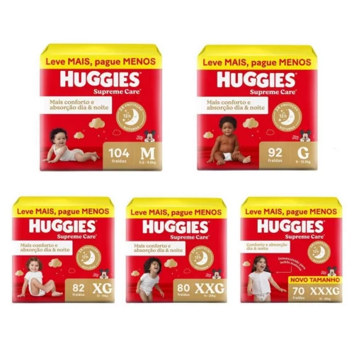 Fralda Huggies Supreme Care (Pacote Maior)