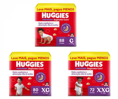 Fralda Huggies Supreme Care Roupinha