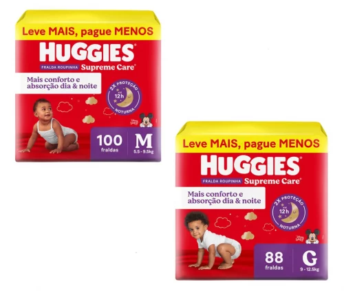 Fralda Huggies Supreme Care Roupinha