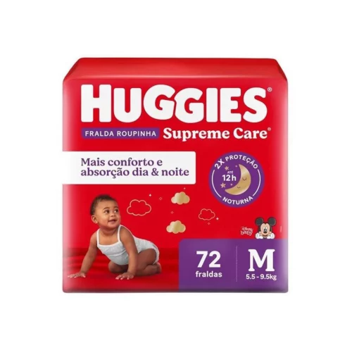 Fralda Huggies Supreme Care Roupinha M 72 Unidades