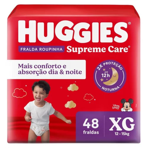 Fralda Huggies Supreme Care Roupinha XG com 48